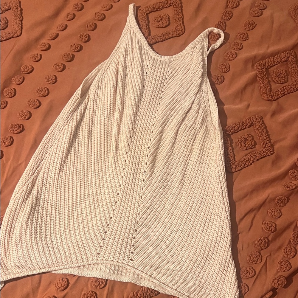 Elegant Cream Knit Tank Top